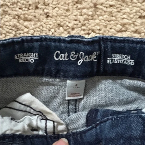 Upcycled with Granny squares Cat & Jack Dark Blue Stretch Jeans - Picture 6 of 8